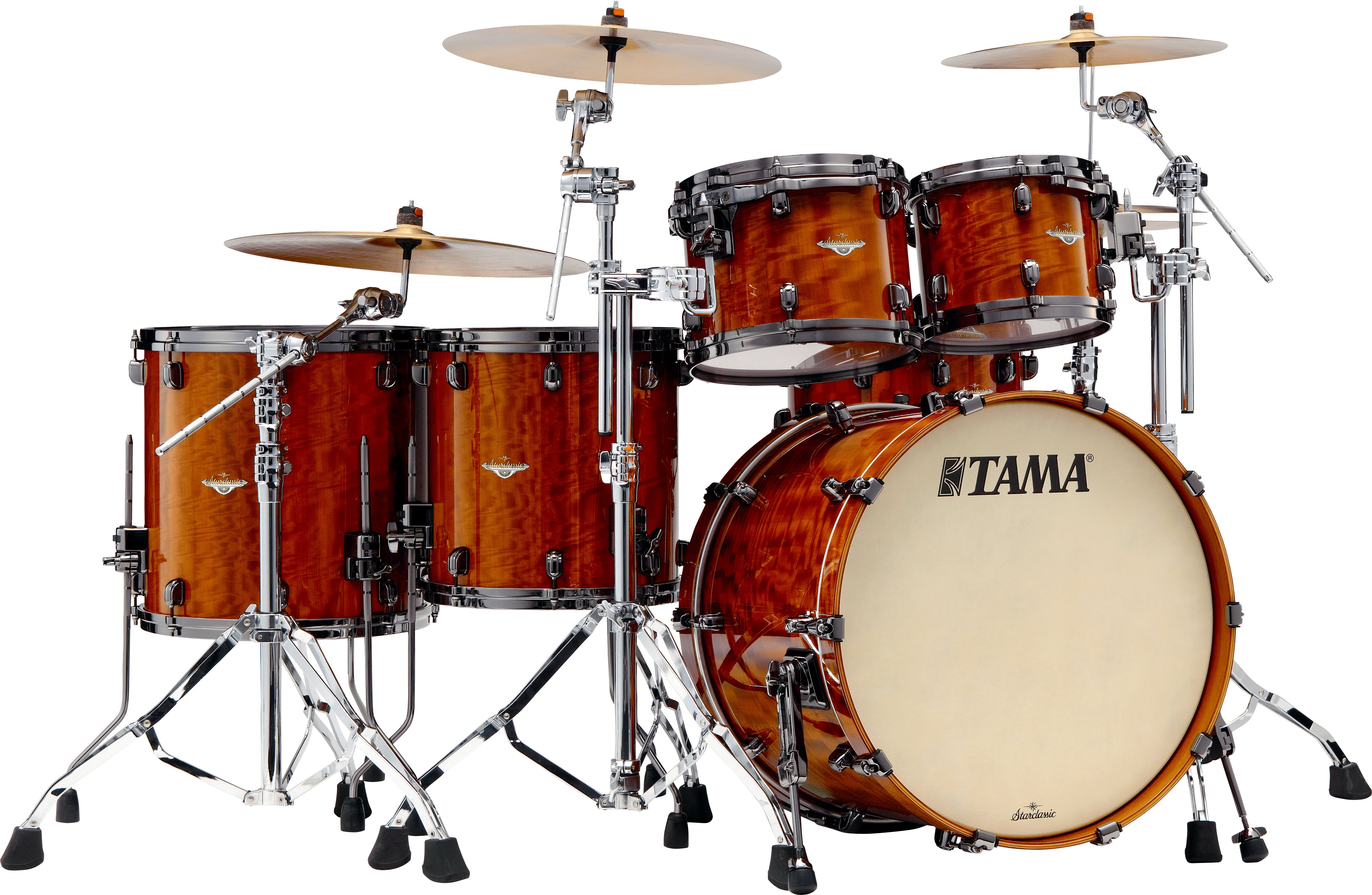 ~LIMITED EDITION~ Tama Starclassic Bubinga 5-Piece 10/12/14/16/22 Drum Kit Set in Figured Gloss African Cherry with Black Nickel Hardware *IN STOCK*