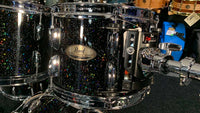 ~NEW~ Pearl Session Studio Select Birch/Mahogany Hybrid 4-Piece 10/12/16/22 Drum Kit Set in Black Halo Glitter Lacquer