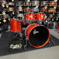 ~NEW!~ Gretsch USA Custom 4-Piece 10/12/16/22 Drum Kit Set in Burnt Orange Gloss Lacquer with Square Badges