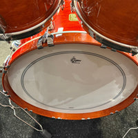 ~NEW!~ Gretsch USA Custom 4-Piece 10/12/16/22 Drum Kit Set in Burnt Orange Gloss Lacquer with Square Badges