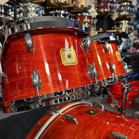 ~NEW!~ Gretsch USA Custom 4-Piece 10/12/16/22 Drum Kit Set in Burnt Orange Gloss Lacquer with Square Badges