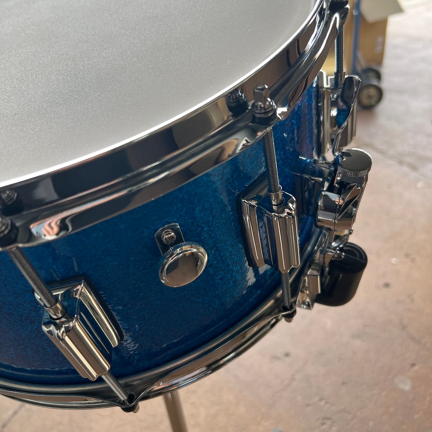 Rogers Dyna-Sonic 6.5x14" Snare Drum in Blue Sparkle