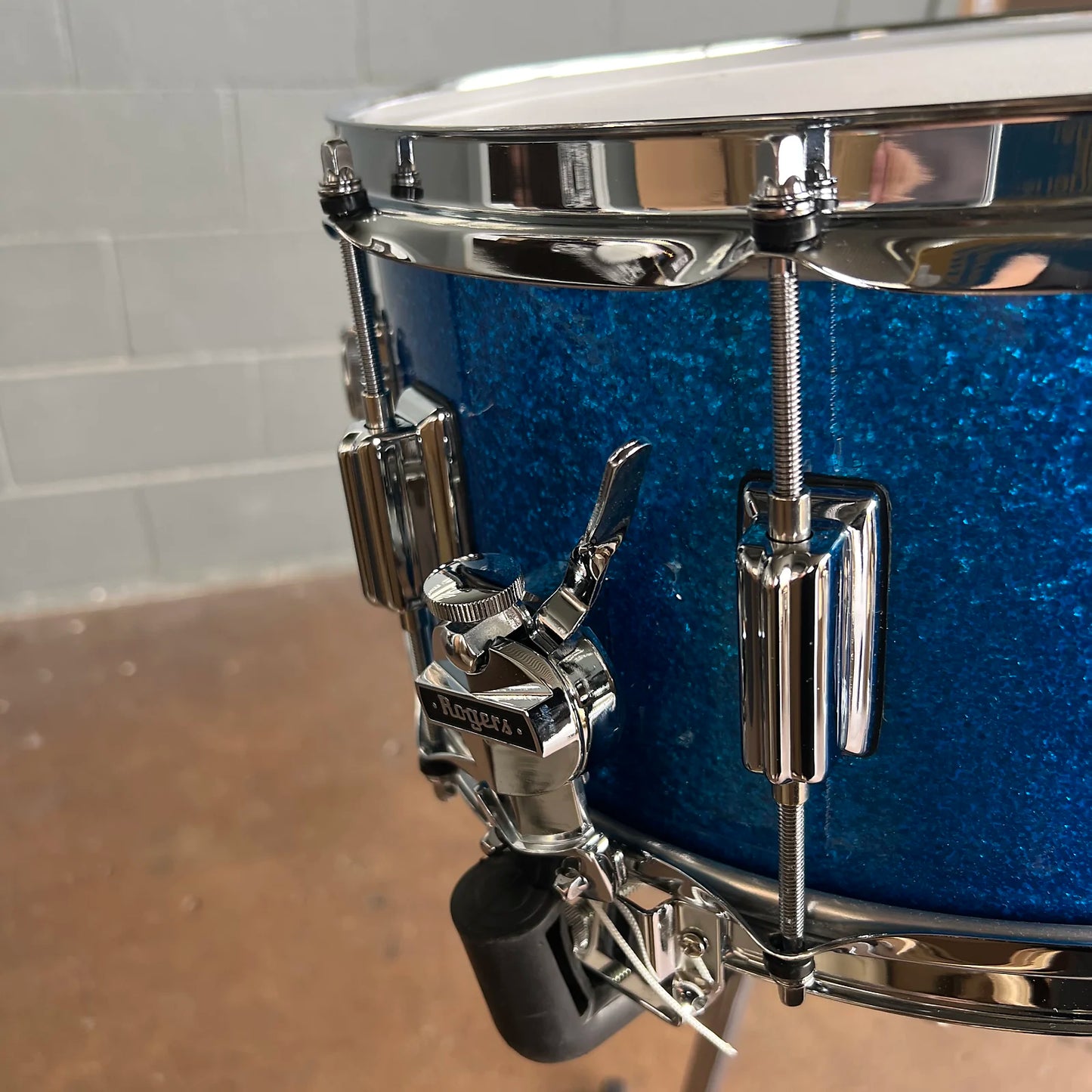 Rogers Dyna-Sonic 6.5x14" Snare Drum in Blue Sparkle