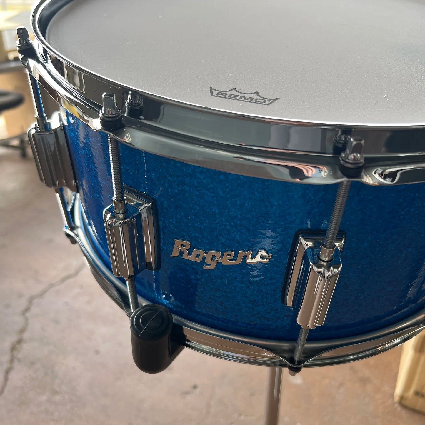 Rogers Dyna-Sonic 6.5x14" Snare Drum in Blue Sparkle