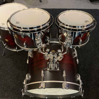 Gretsch USA Custom 4-Piece 10/12/16/22 Drum Kit Set in Satin Dark Chestnut Duco w/ Double-Tom Holder