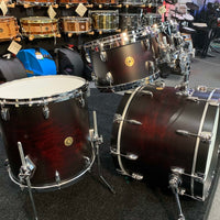 Gretsch USA Custom 4-Piece 10/12/16/22 Drum Kit Set in Satin Dark Chestnut Duco w/ Double-Tom Holder