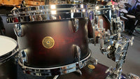 Gretsch USA Custom 4-Piece 10/12/16/22 Drum Kit Set in Satin Dark Chestnut Duco w/ Double-Tom Holder