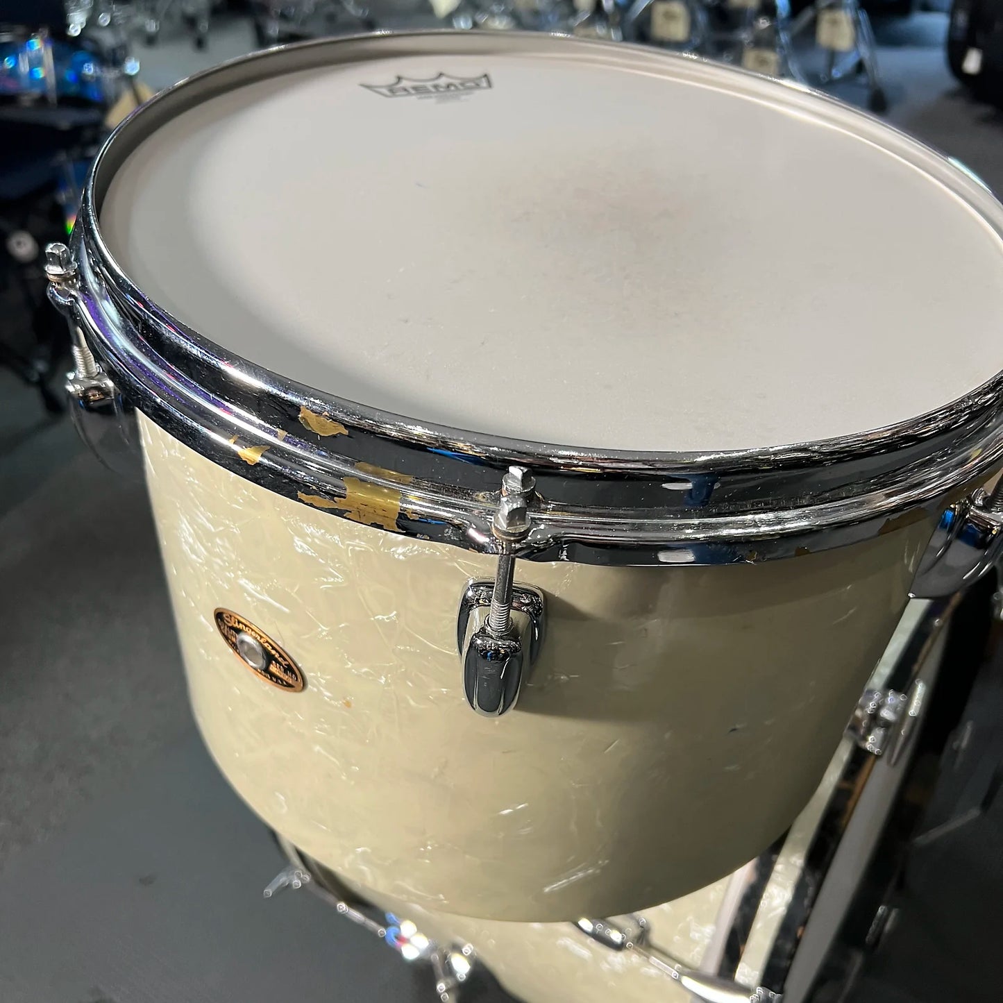 *RARE* Vintage 60's Slingerland Concert Tom 12/16/18" Bop Drum Kit Set in White Marine Pearl