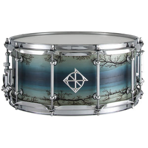 Dixon SAN654EA Artisan Series 20-Ply Ash 6.5x14" Snare Drum in Enchanted Electric Blue Burst