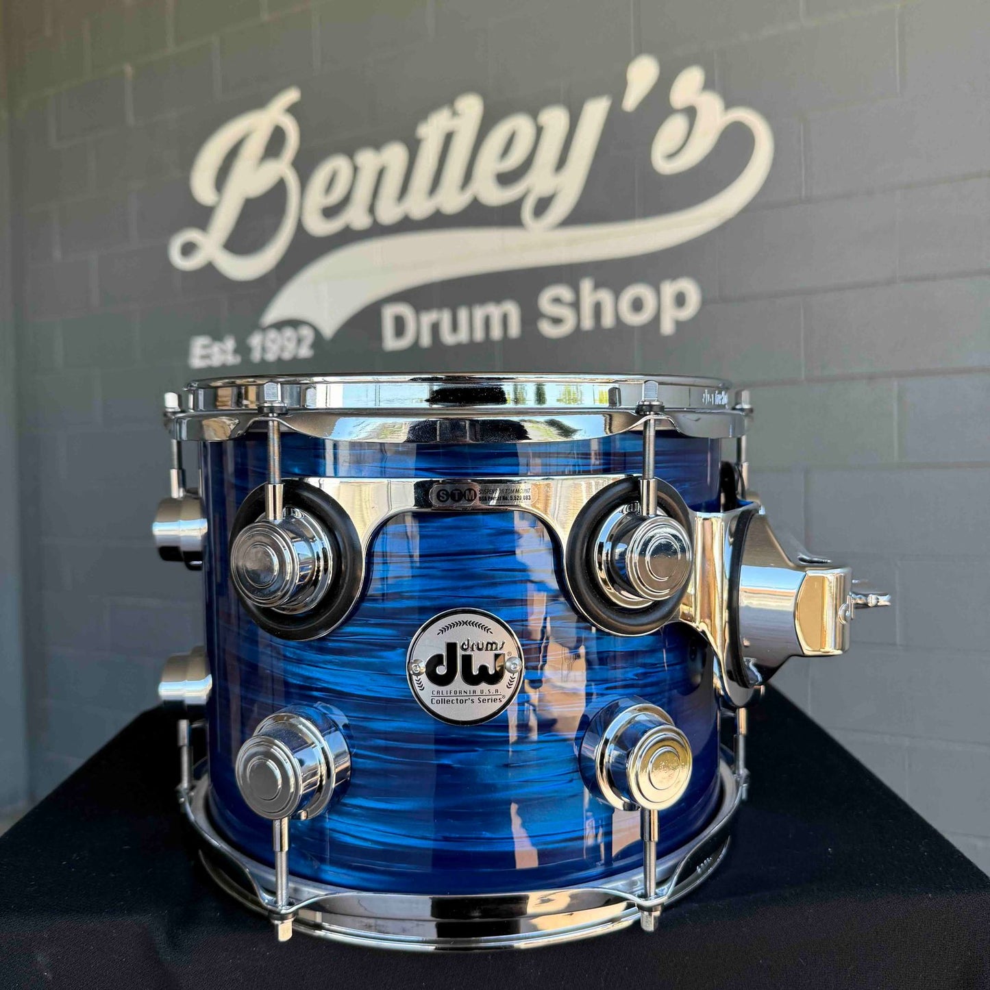 DW Collector's Maple VLT 8x10 Rack Tom in Deep Blue Oyster FinishPly with Chrome Hardware