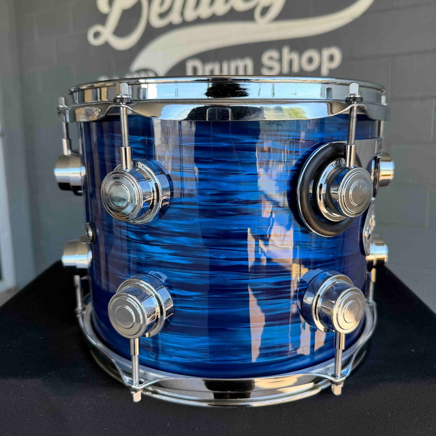 DW Collector's Maple VLT 8x10 Rack Tom in Deep Blue Oyster FinishPly with Chrome Hardware