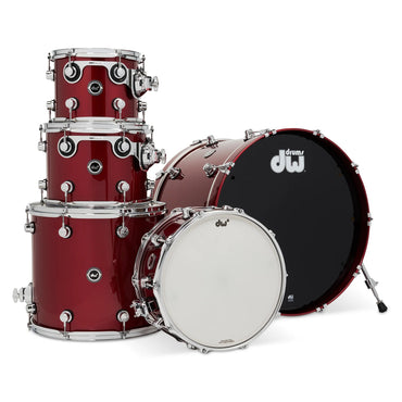 DWe Electronic Acoustic Drum Set Kit Shell/Cymbal Pack 10/12/16/22" with 14" Matching Snare in Black Cherry Metallic Lacquer *IN STOCK*