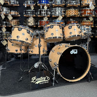 ~WOW!~ DW Collector's SonicPly Maple/Aluminum 7-Piece 10/12/13/14/15/16/22 Drum Kit Set in Natural Satin Oil over Figured Maple with Chrome Hardware (Rm4)
