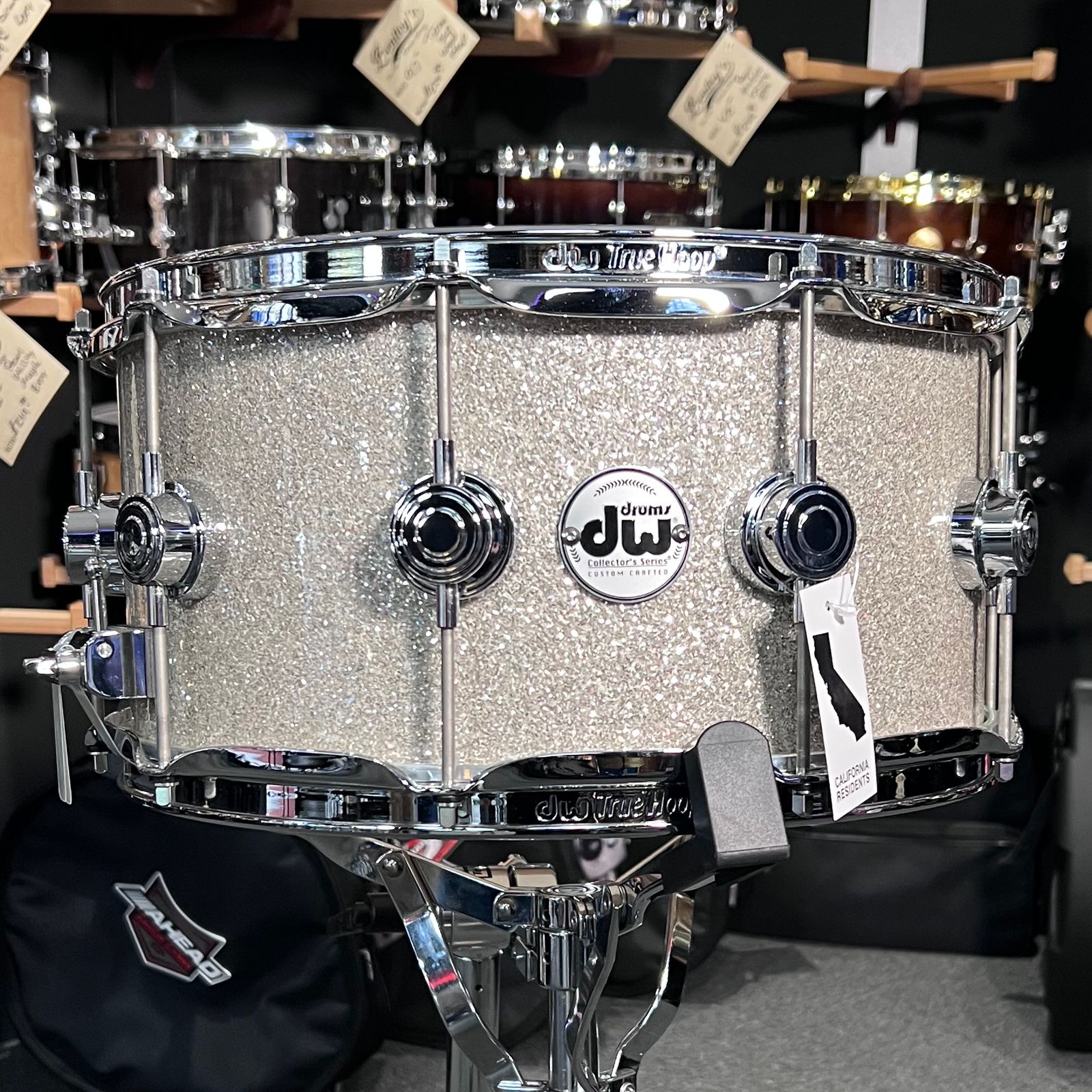 DW Collector's Series 333 Pure Maple 7x14 Snare Drum in Broken Glass FinishPly with Chrome Hardware