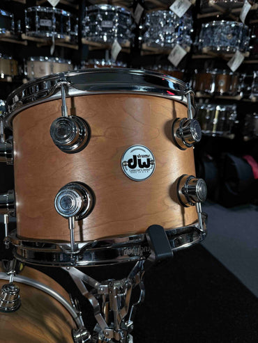 DW Collector's Series Pure Cherry 3-Piece 12/14/18 Bop Drum Kit Set in Natural Satin Oil with Nickel Hardware