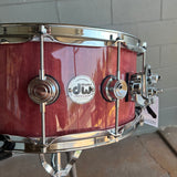 DW Collector's Series 6.5x14" Pure Purpleheart 10-Lug Snare Drum in Natural Gloss Lacquer w/ Chrome Hardware