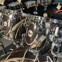 ~NEW~ DW Collector's Series 333 Maple 4-Piece 10/12/16/22 Drum Kit Set in Smoke Glass Contrail FinishPly w/ Chrome Hardware