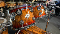 ~WOW!~ DW Collector's Series SSC Maple 4-Piece 10/12/16/22 Drum Kit Set in Rich Red Burst Lacquer over Exotic Tigerwood with Chrome Hardware
