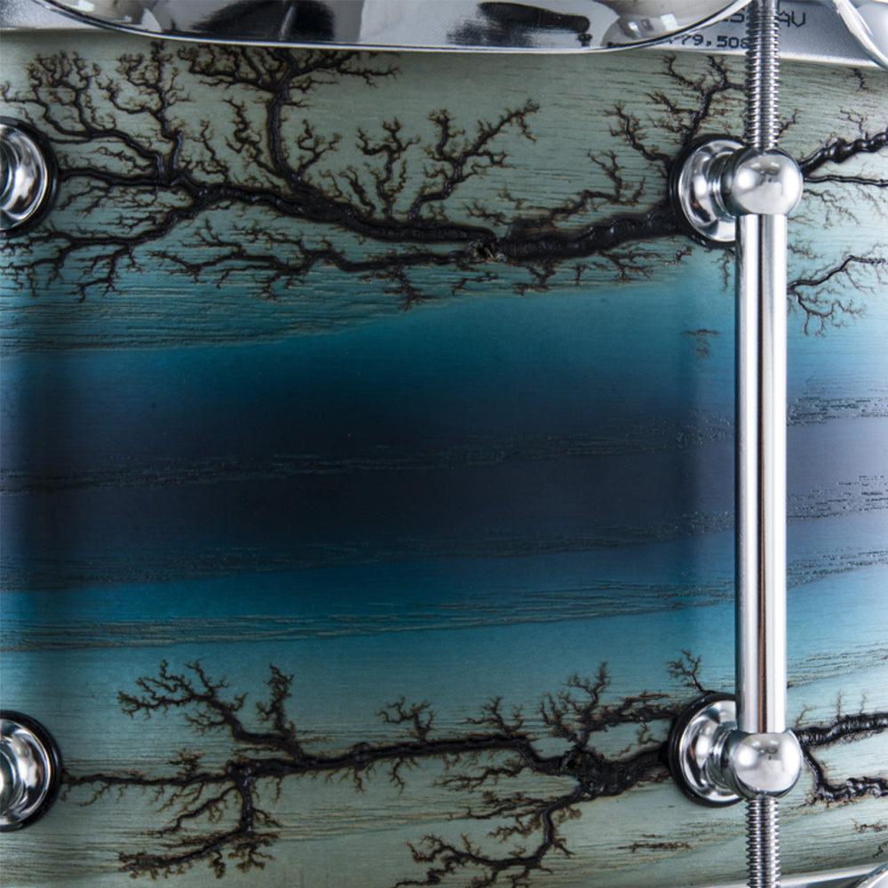 Dixon SAN654EA Artisan Series 6.5x14" Ash Snare Drum in Enchanted Electric Blue Burst