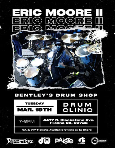VIP Tickets - Eric Moore II Drum Clinic on Tuesday March 19th at 7:00pm