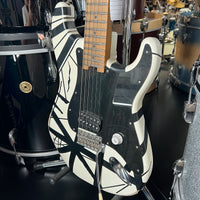 EVH Striped Series '78 Eruption 6-String Electric Guitar in White w/ Black Stripes Relic & Case *IN STOCK*