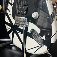 EVH Striped Series '78 Eruption 6-String Electric Guitar in White w/ Black Stripes Relic & Case *IN STOCK*