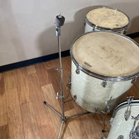 *RARE* Vintage 60's Slingerland Gene Krupa 13/16/20 Floor Tom/22" Drum Set Kit in White Marine Pearl (Complete w/ Hardware & Super Gene Krupa Solid 1-Ply Maple RadioKing Snare)