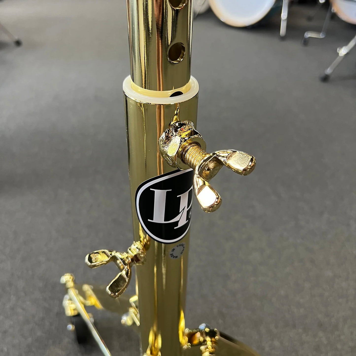 *BENTLEY'S EXCLUSIVE* LP Latin Percussion Gold-Plated Rolling Double Conga Stand *IN STOCK*