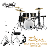 Zildjian ALCHEM-E Series ZAGEX Gold EX 10/12/14/14/20" Electronic Drum Set Kit w/DW3000 Hardware Pack *Single Pedal