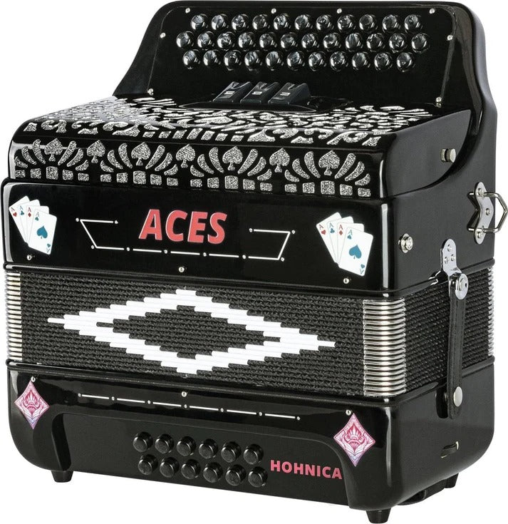 Accordéon diatonique Hohner ACES II - Touches G/C/F en noir ACES II FBK