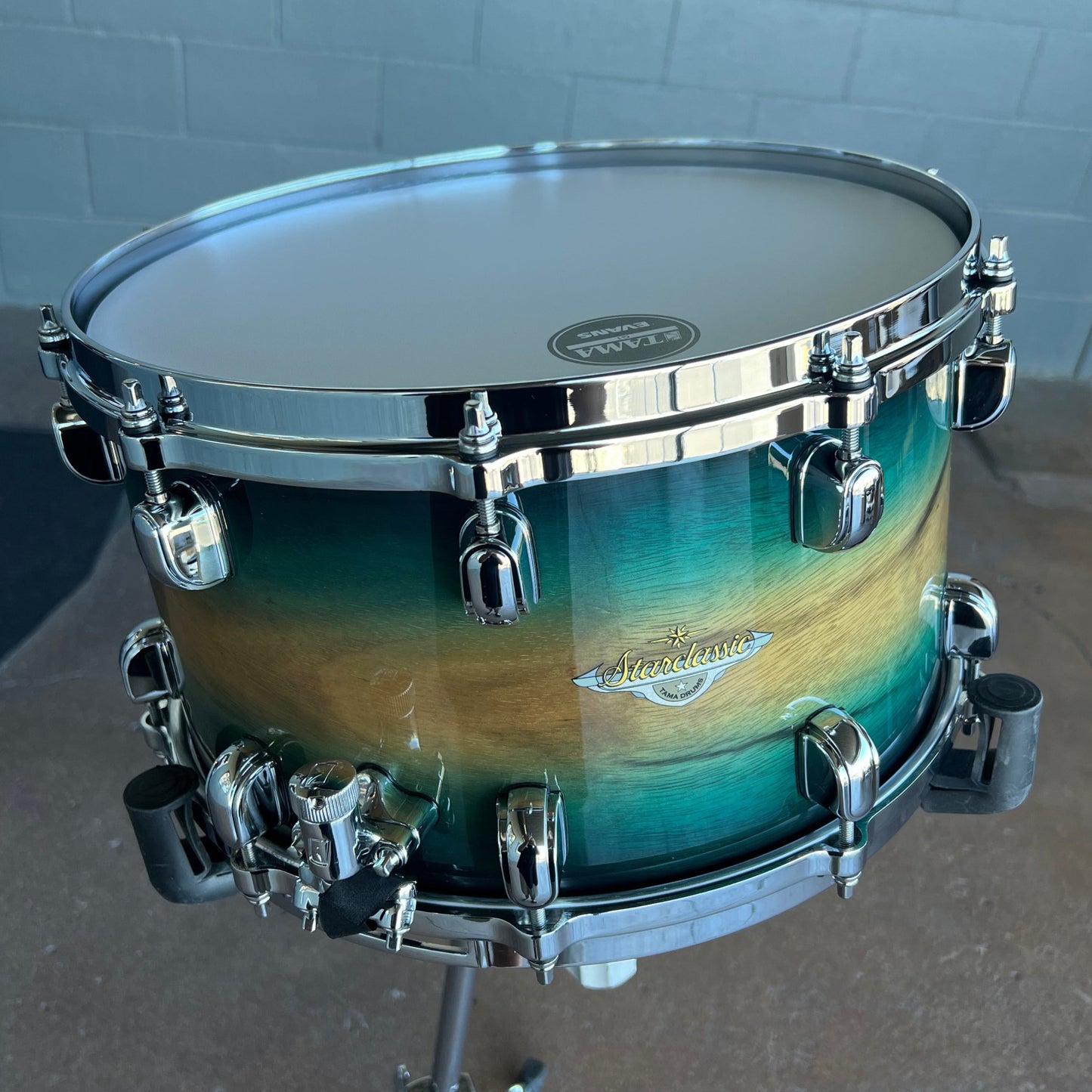 Caisse claire Tama MES148LEWB Starclassic Maple Exotic 8x14" en noyer émeraude Pacific Burst