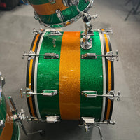 Rogers Cleveland Series 13/16/22" Drum Set Kit in Green Sparkle w/ Gold Sparkle Stripe