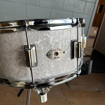 Rogers Powertone 6.5x14" Snare Drum in White Marine Pearl