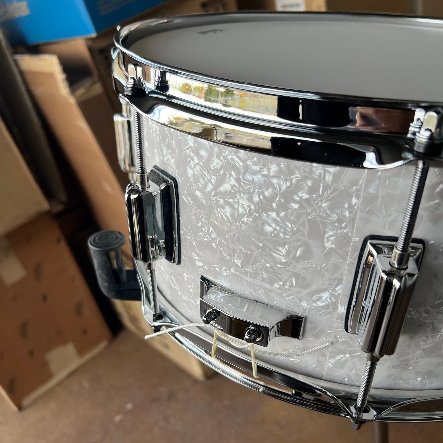 Rogers Powertone 6.5x14" Snare Drum in White Marine Pearl