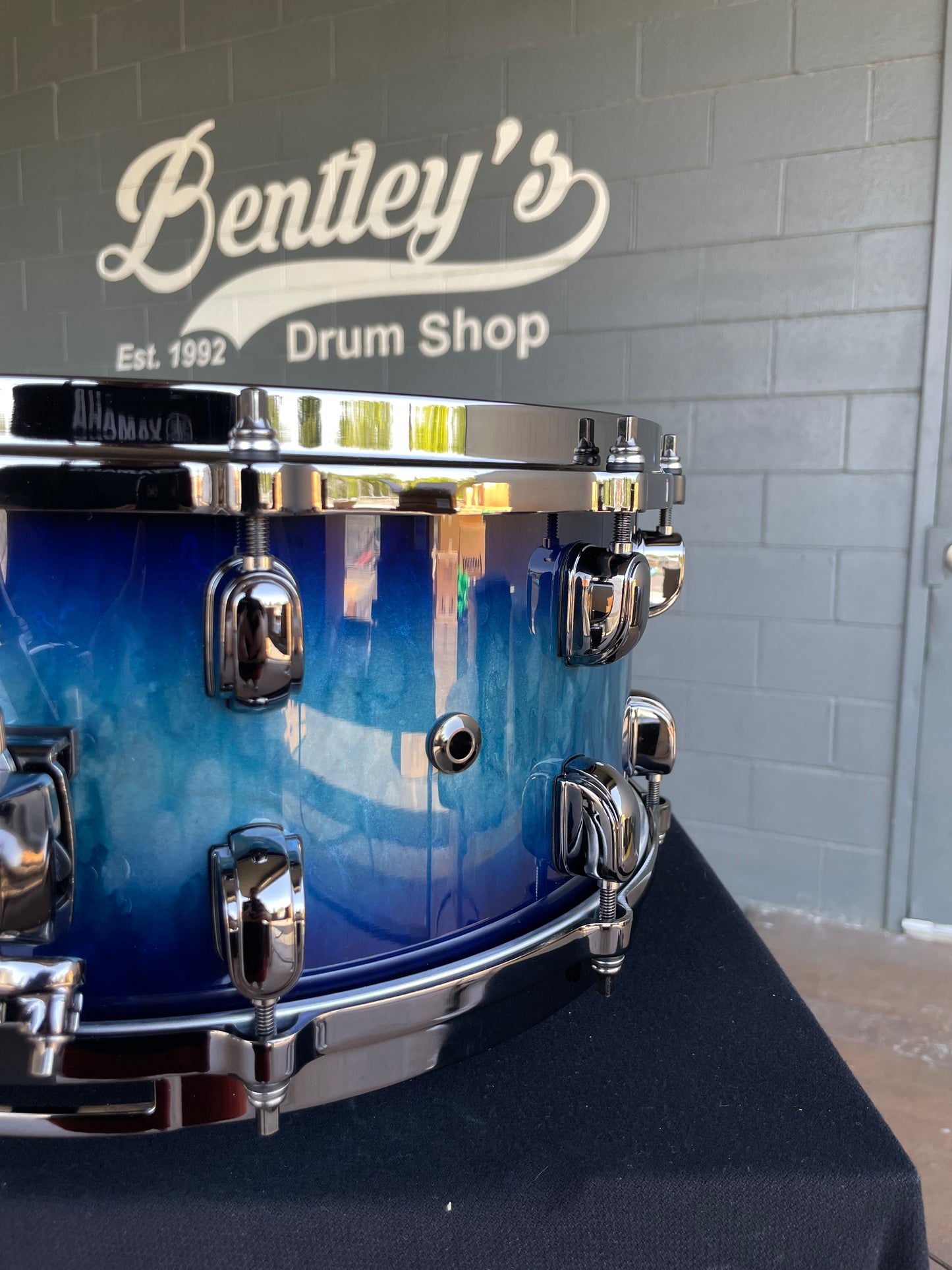 TAMA Starclassic Maple 6.5x14 Snare Drum in Molten Electric Blue Burst Lacquer w/ Black Nickel Hardware