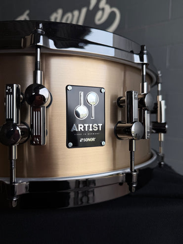 ~WOW!~ SONOR Artist Series 6x14 Cast Bronze 3mm Snare Drum with Ruthenium Black Nickel Hardware