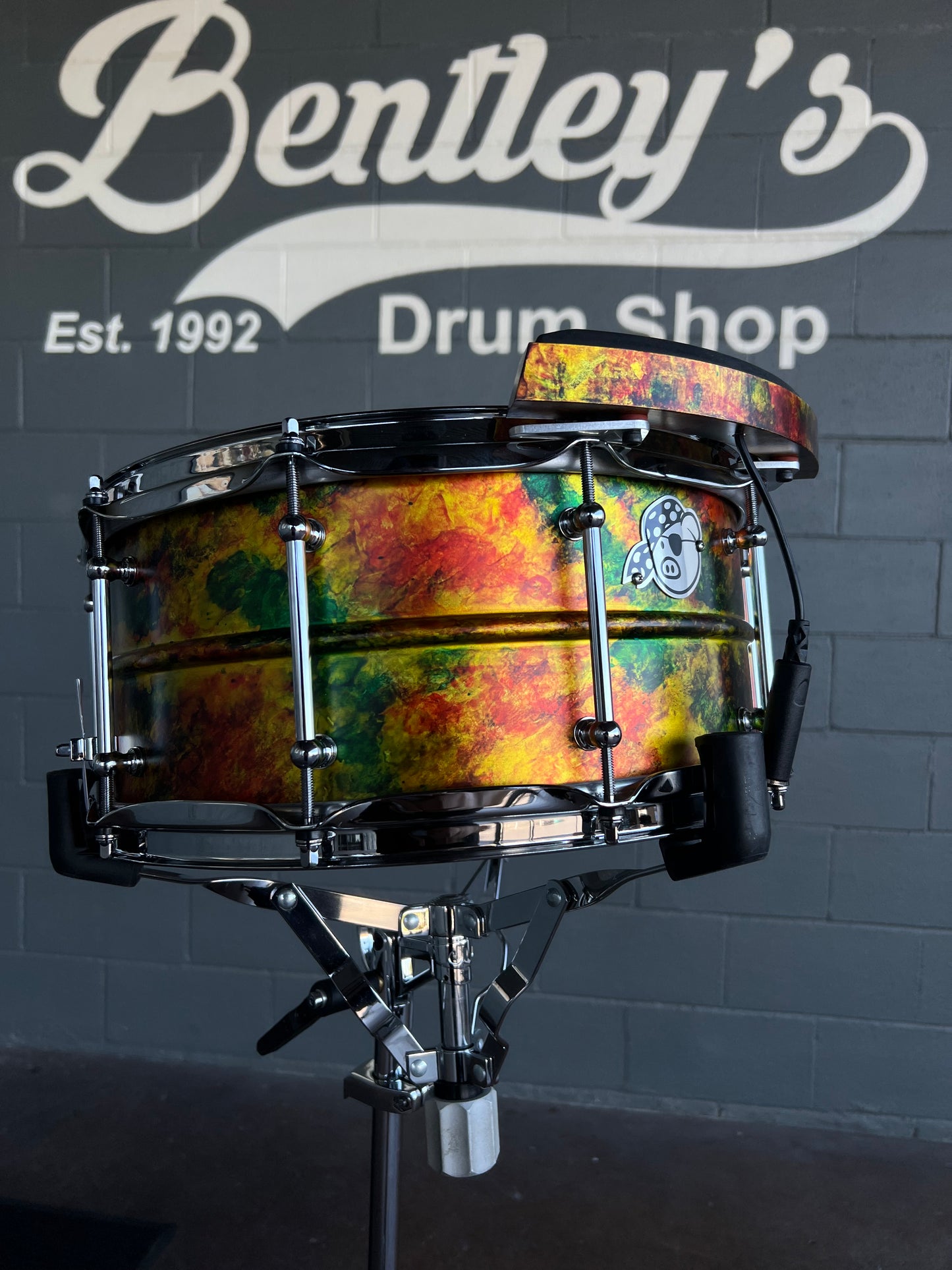 *NEW* Pork Pie Gruv-X Seamless Aluminum 6.5x14" Snare Drum w/ Matching X-ARC Trigger Pad in Alcohol Ink