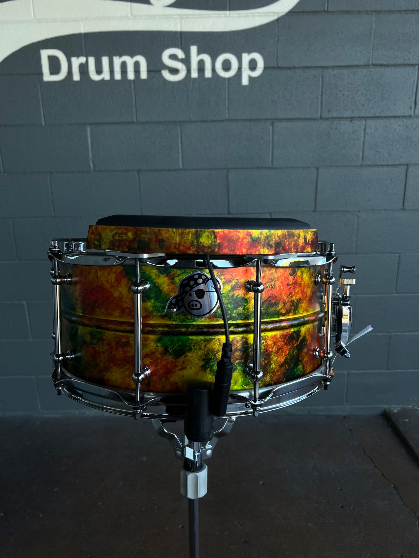 *NEW* Pork Pie Gruv-X Seamless Aluminum 6.5x14" Snare Drum w/ Matching X-ARC Trigger Pad in Alcohol Ink