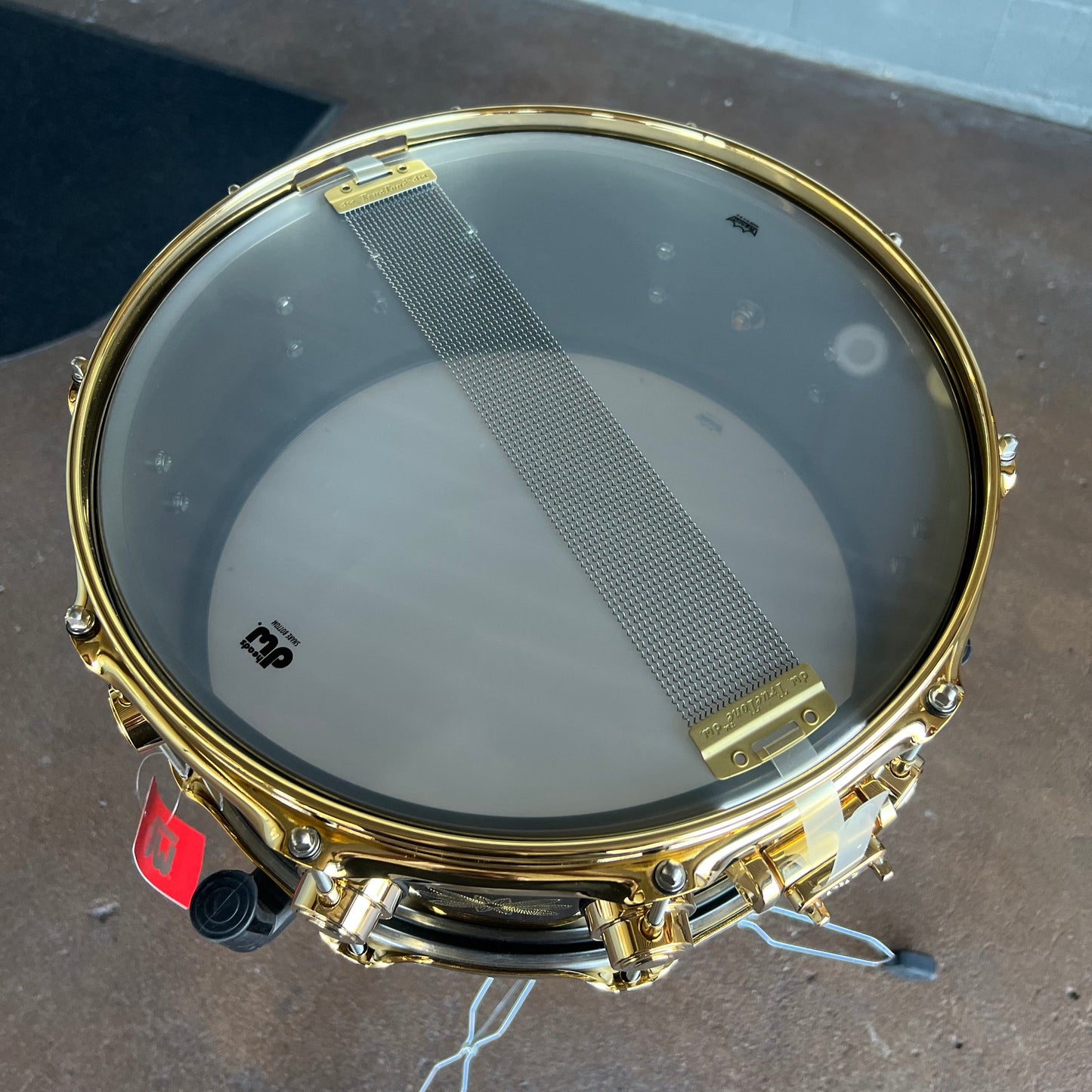 RARE DW Collector's Series 6.5x14" Engraved Floral Black Nickel Over Brass Snare Drum w/Gold Hardware