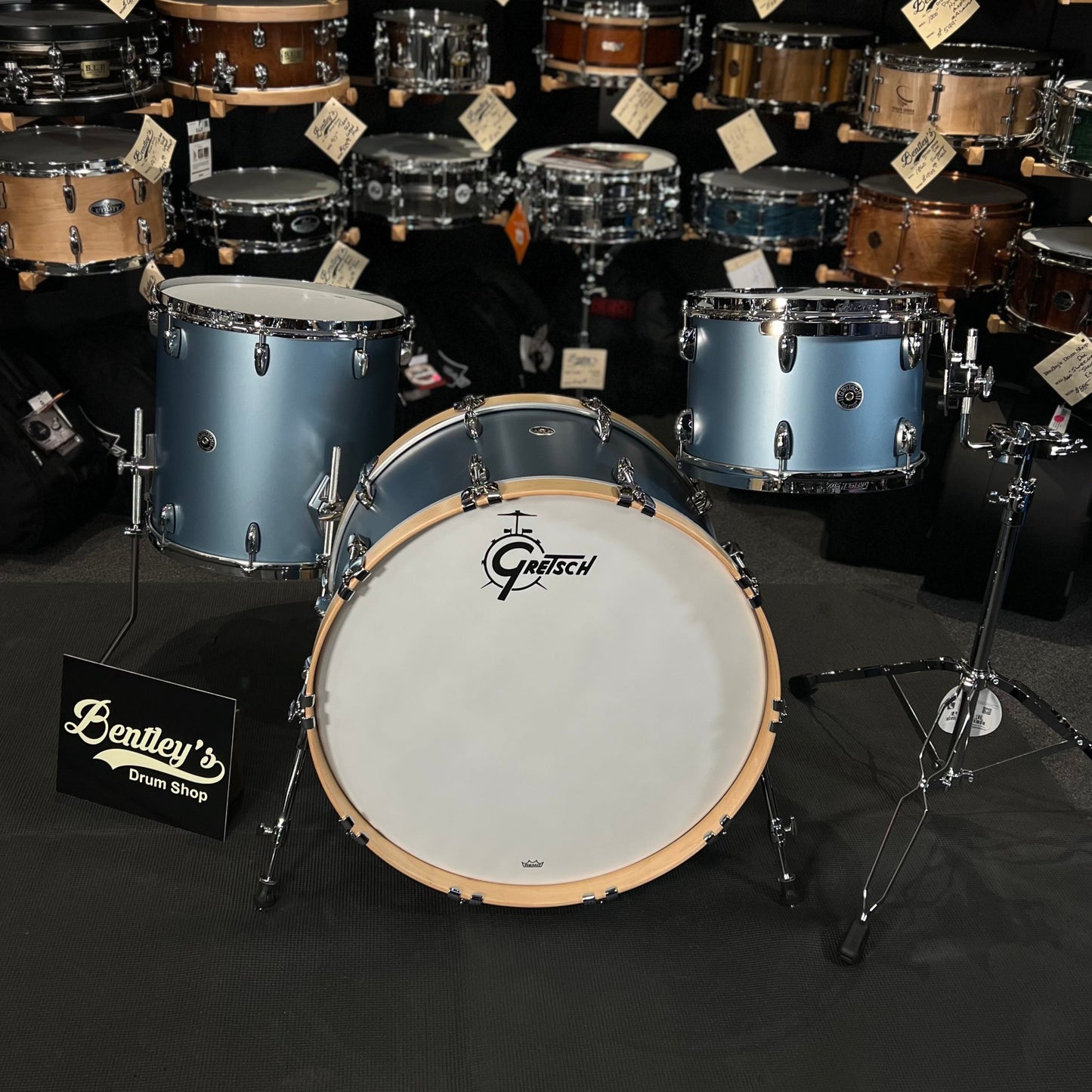 Gretsch Brooklyn Series 13/16/24" Drum Set Kit in Satin Ice Blue Metallic