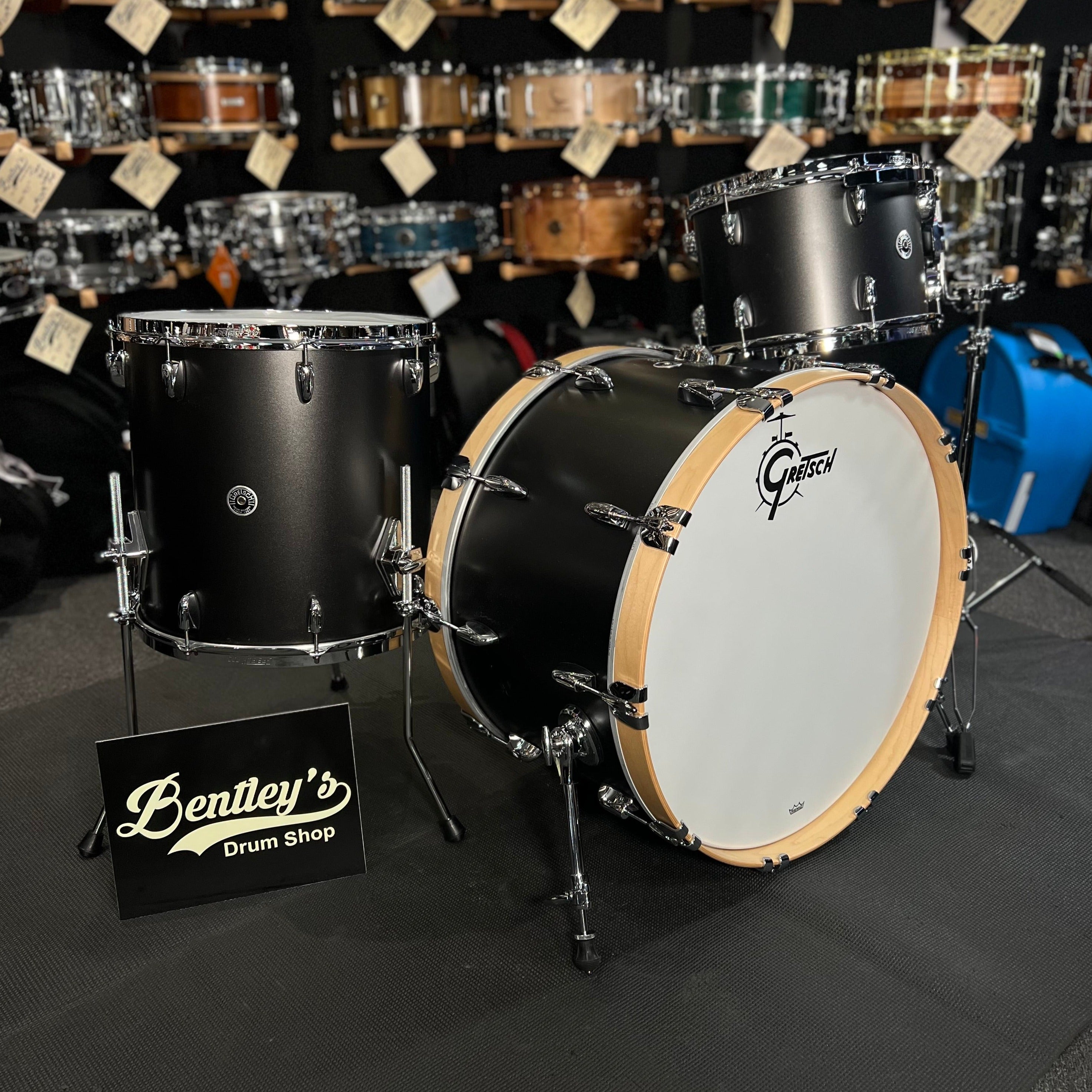 Gretsch Brooklyn Series 13/16/24" Drum Set Kit in Satin Black Metallic