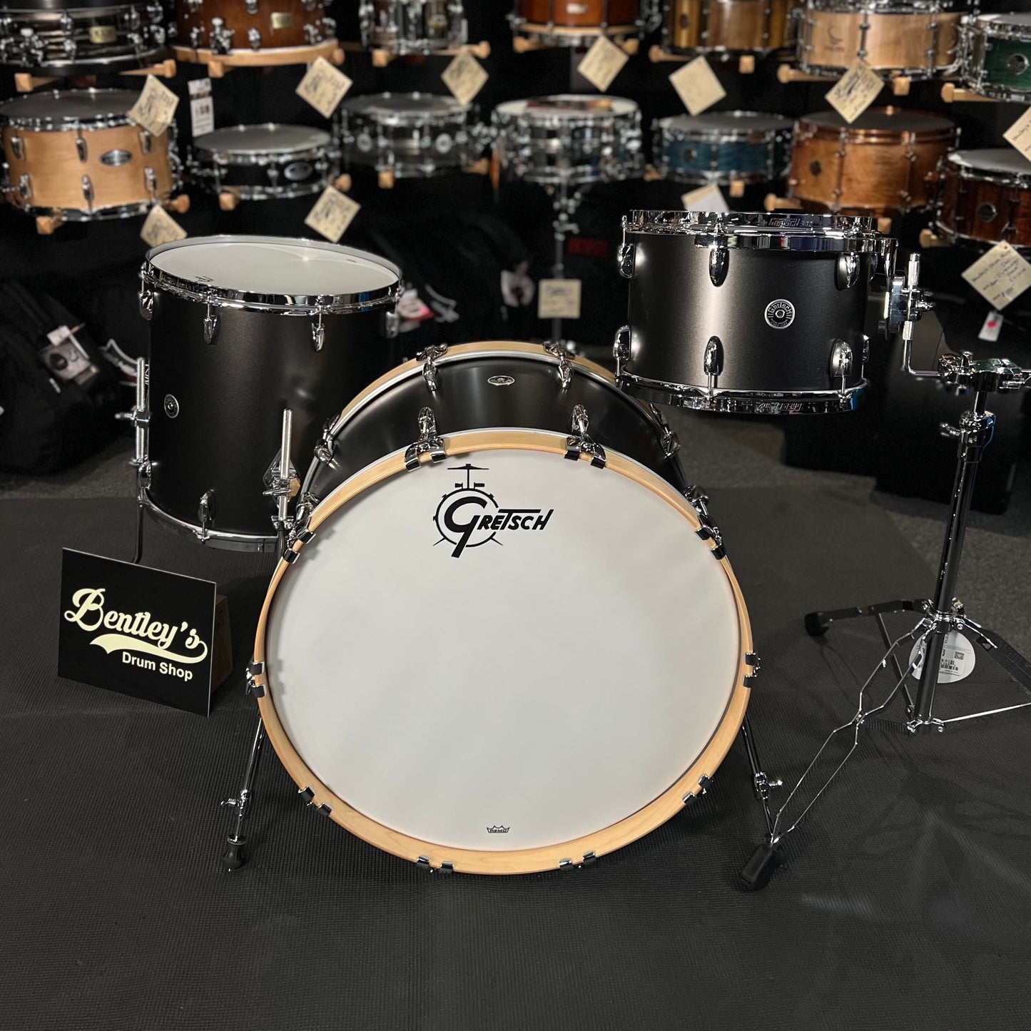 Gretsch Brooklyn Series 13/16/24" Drum Set Kit in Satin Black Metallic