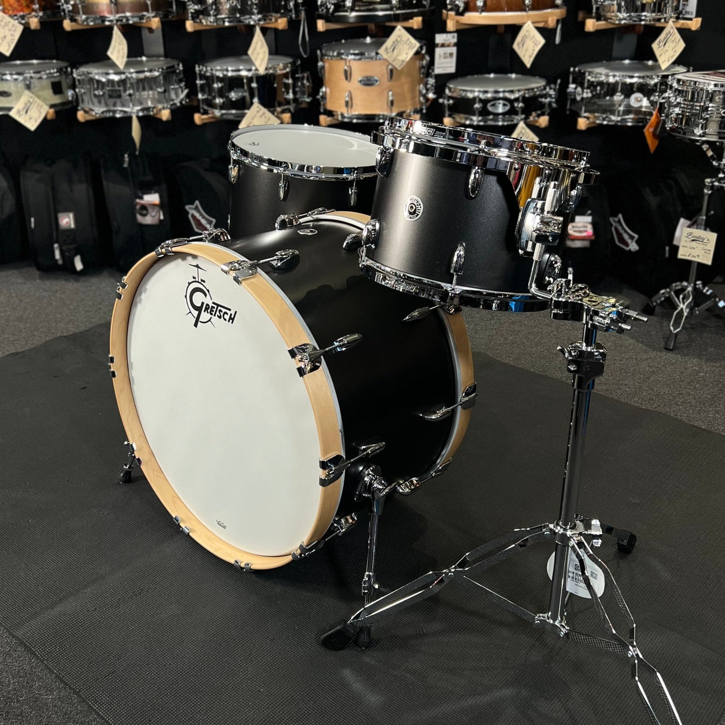 Gretsch Brooklyn Series 13/16/24" Drum Set Kit in Satin Black Metallic