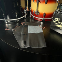 Bentley's Drum Shop Handmade Leather Stick Bag in Dark Grey Suede