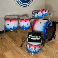 DW Collector's Series 333 Pure Maple 8/10/12/14/16/22" Drum Set Kit w/14" Matching Snare Drum in Red, White & Blue Lacquer Specialty