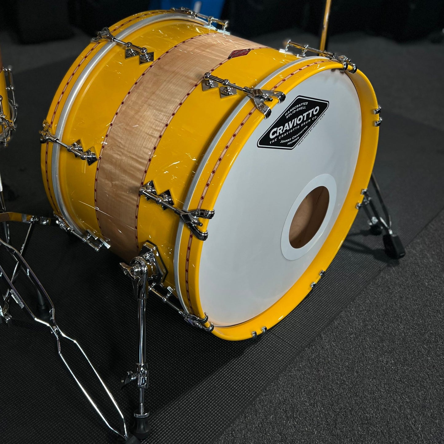 Craviotto Private Reserve Curly Maple 10/12/14/16/20" Drum Set Kit w/ 14" Matching Snare Drum in Tony Williams Yellow