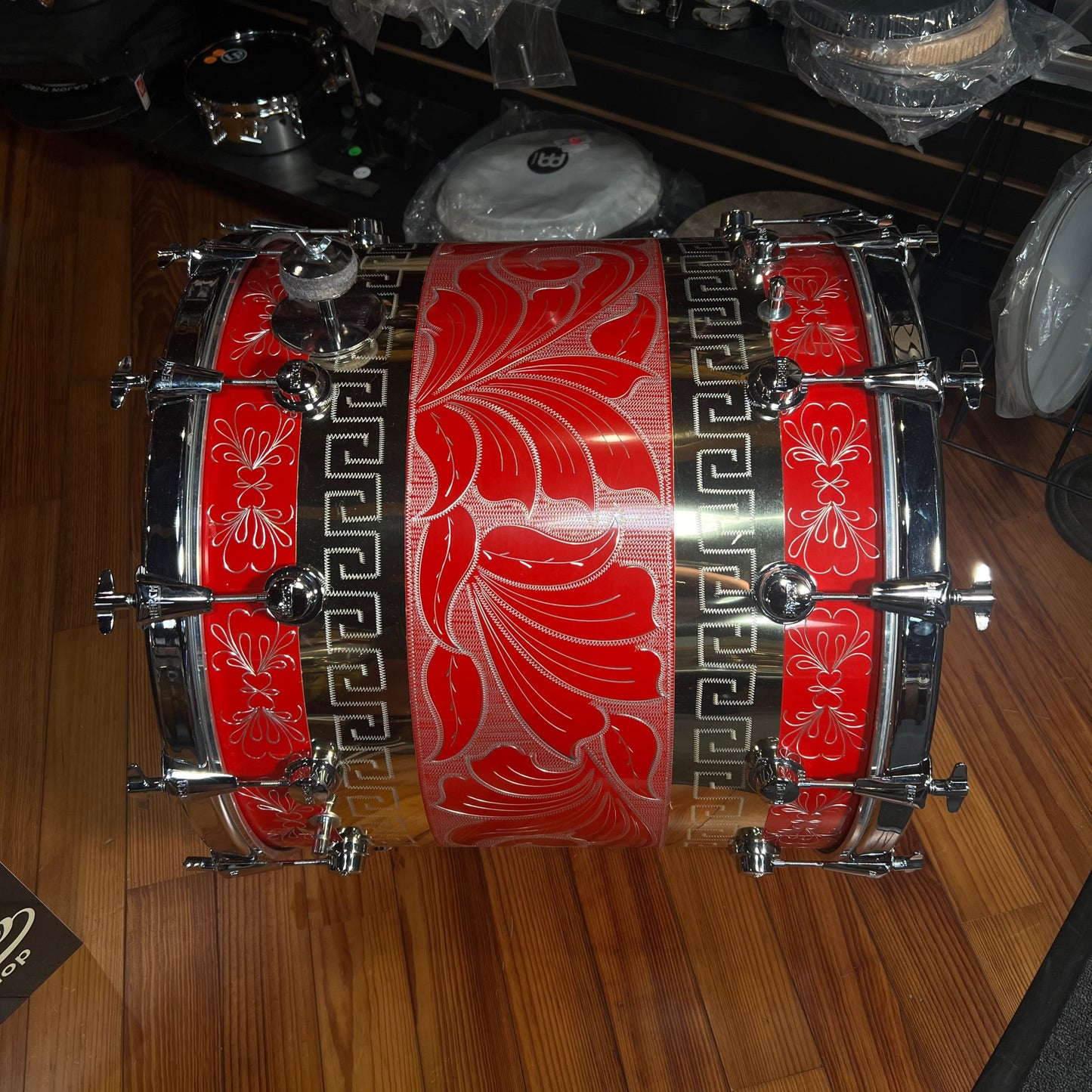 Herch Percussion 20x22" Tambora Bass Drum in Anodized Red & Gold w/ FREE CASE