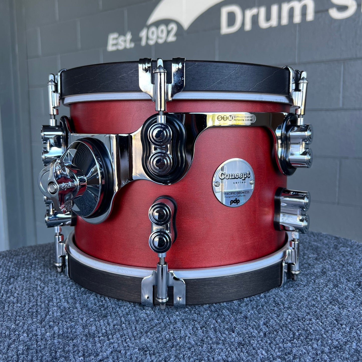 PDP Concept Maple 7x10" Rack Tom in Ox Blood w/ Ebony Hoops