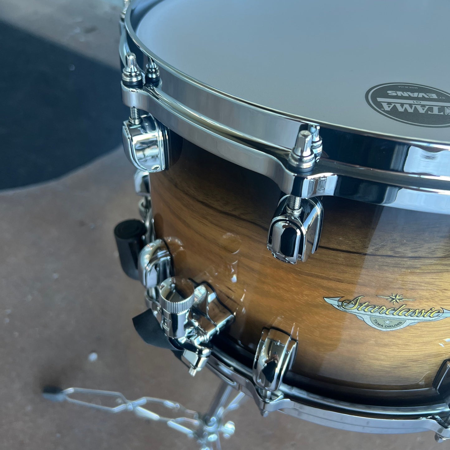 Tama Starclassic 8x14" All Maple Exotic Snare Drum in Natural Pacific Walnut Burst