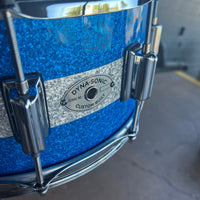 Rogers Dyna-Sonic Beavertail 6.5x14" Snare Drum in Blue Sparkle w/ Silver Sparkle Stripe